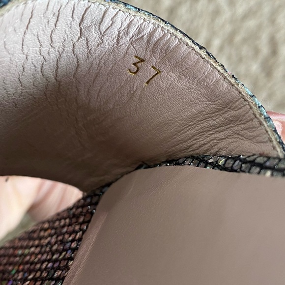 SJP by Sarah Jessica Parker Silver Women's Tropez Glitter Slide Sandals 37(7) - Picture 6 of 8